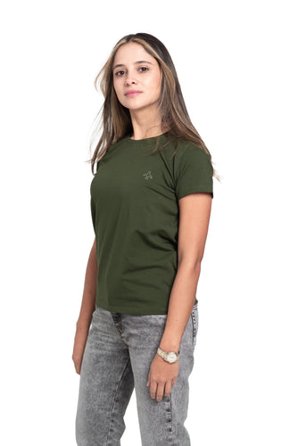 Camiseta Air Verde Militar Femenino - Volar Company